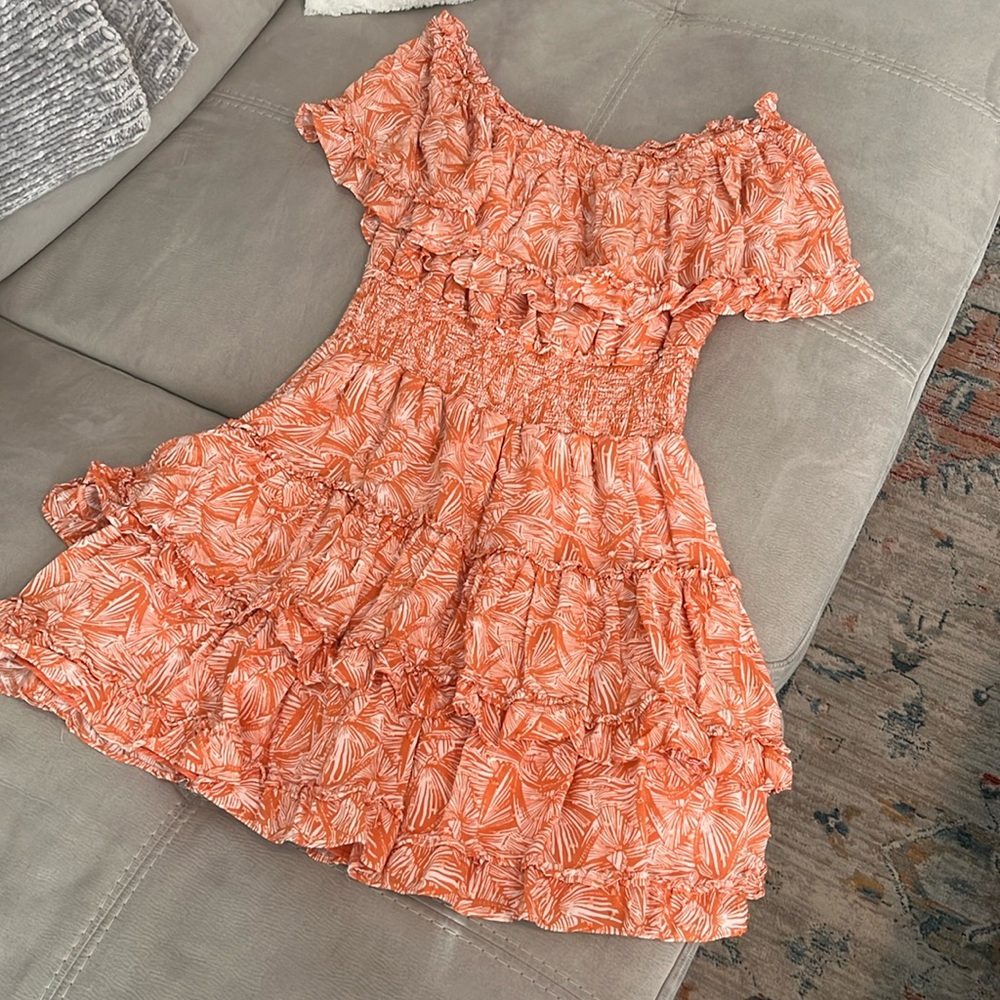 Forever 21, Medium, Orange ruffle top
